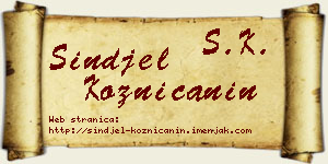 Sinđel Kozničanin vizit kartica